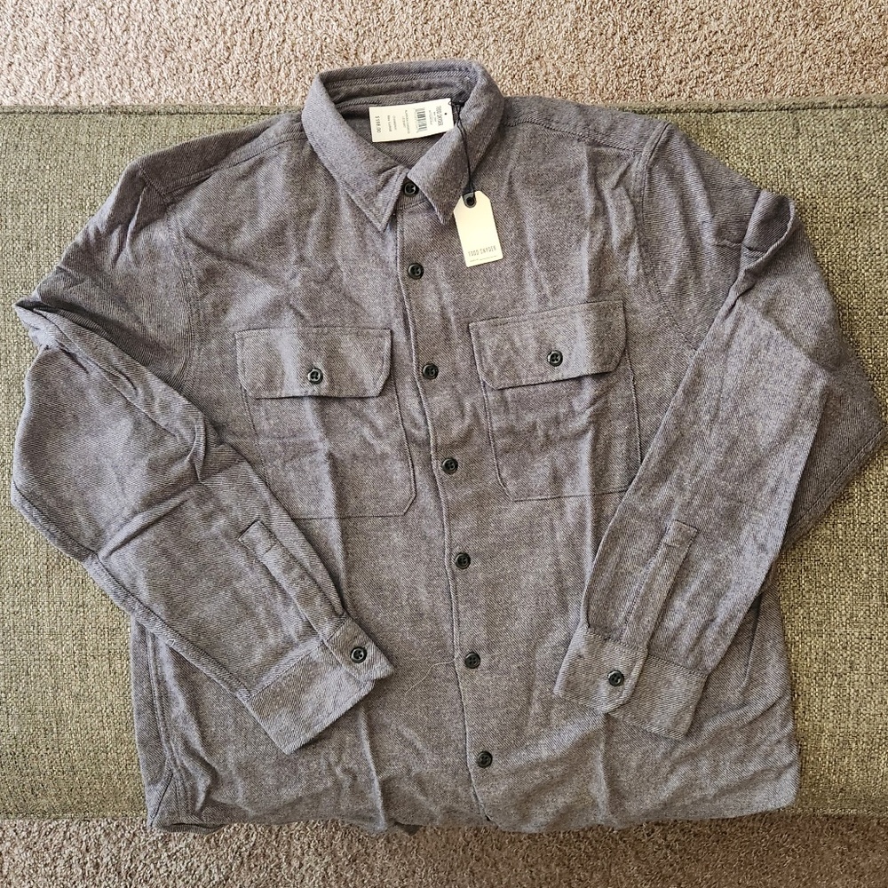 Todd Snyder Gray Alaskan Chamois LS Shirt